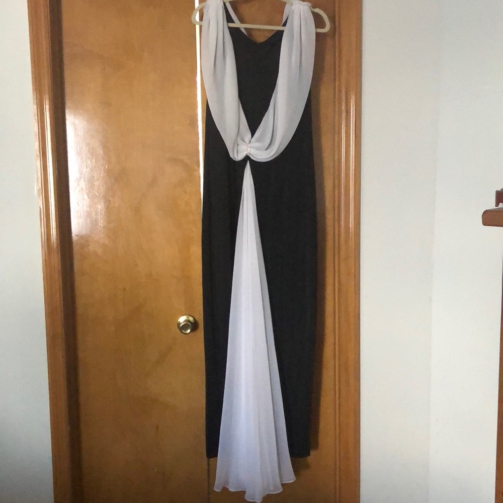 Elegant black and white ball gown